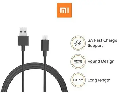 Mi Micro USB Cable for Smartphone (120Cm, USB Type A, Black) - 1