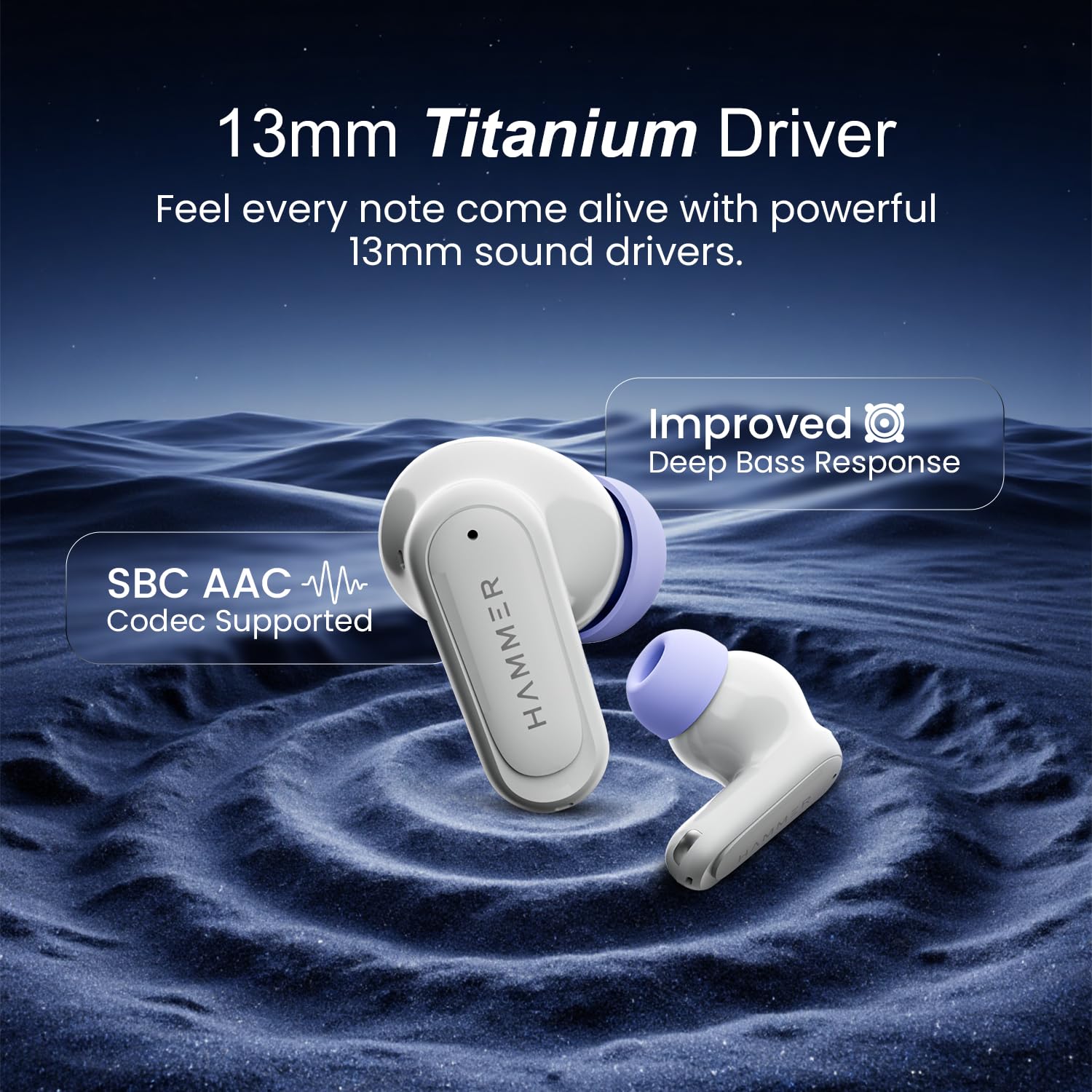 HAMMER Airflow Neo Earbuds with 80H Playtime, 13mm Titanium Driver, 40ms Gaming Mode - 2