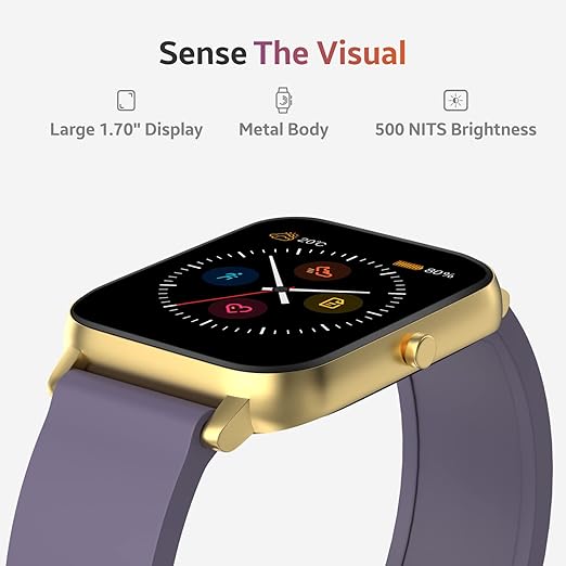 TAGG Verve Sense Smartwatch with 1.70'' Large Display, Real SPO2, and Real-Time Heart Rate Tracking - 1