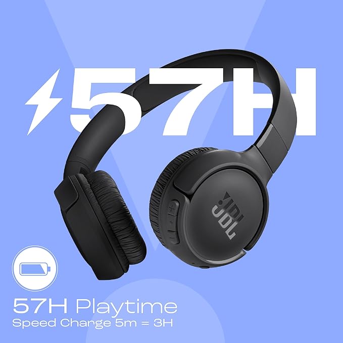 JBL Tune 520BT Wireless On Ear Headphones with Mic, Pure Bass Sound, Upto 57 Hrs Playtime, Speedcharge, Customizable Bass with Headphones - 2