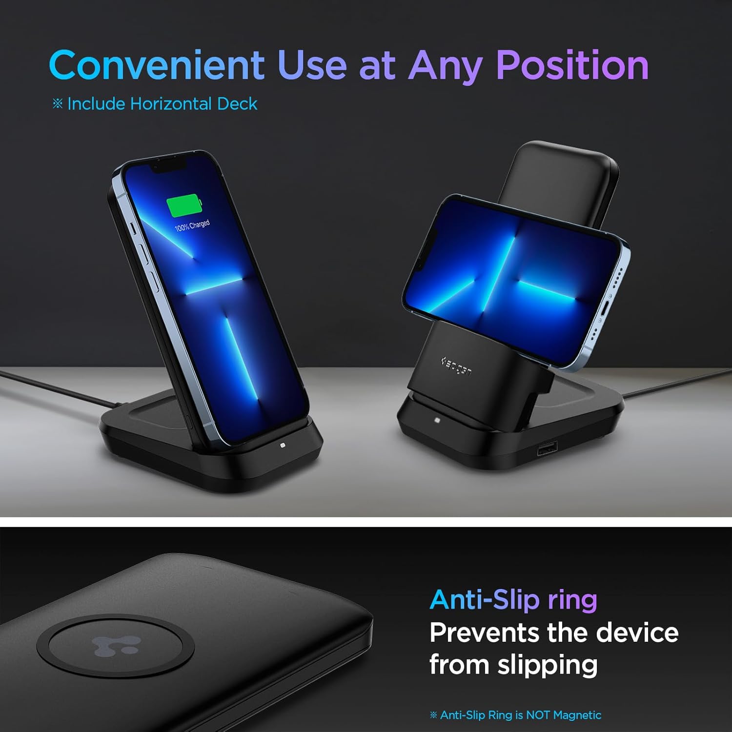 Spigen 5in1 10000mAh Wireless Power Bank with USB-C Dual Charging Dock for Airpods and Smartwatches, Lithium Polymer - 3