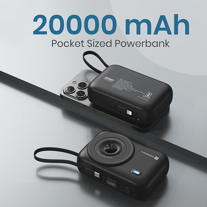 Portronics Power Shutter 20000mAh 15W Magnetic Wireless Fast Charging Powerbank - 2