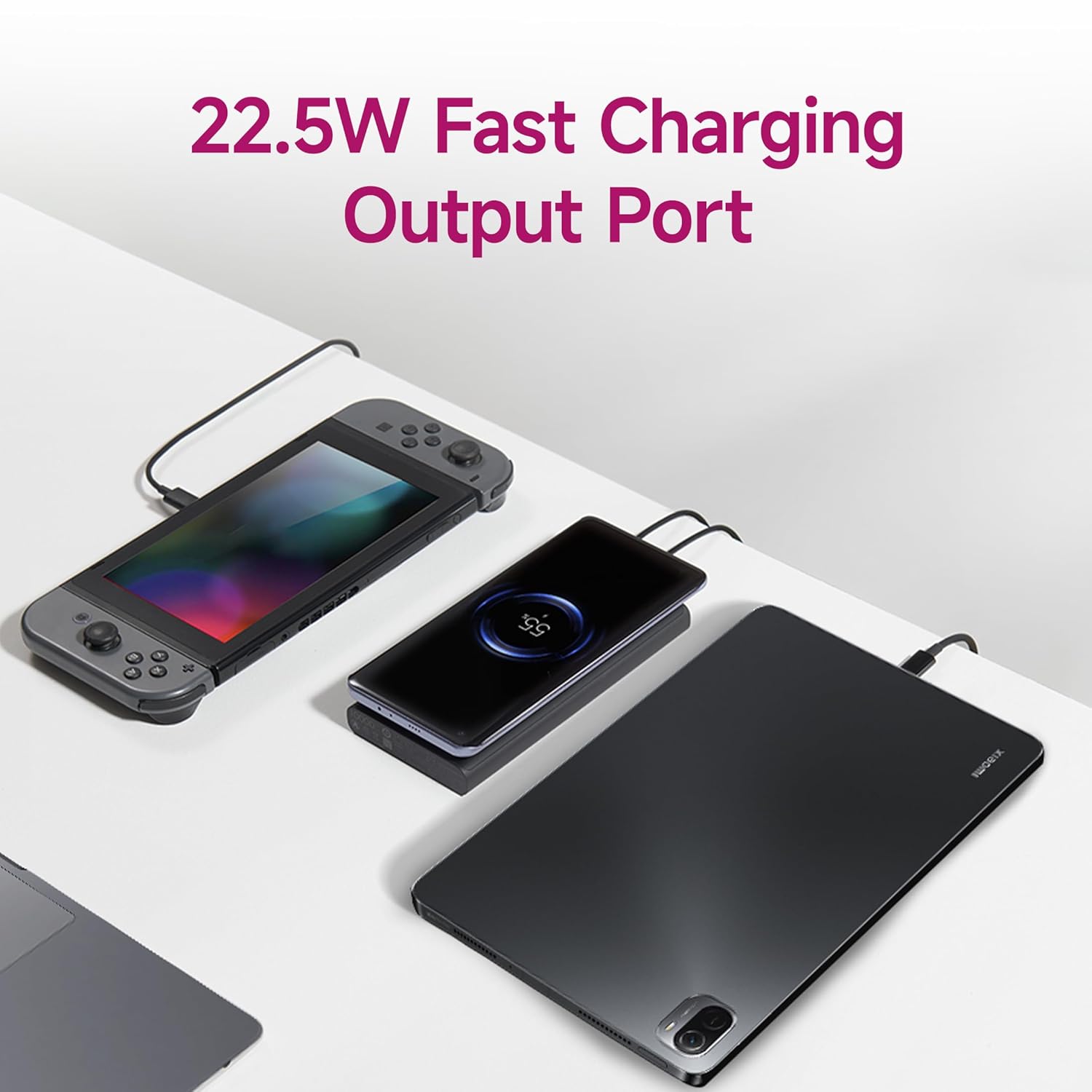 MI Lithium Ion Xiaomi Wireless Power Bank 10000mAh | 22.5W Fast Charging (USB-A) | 10W Wireless Charging | Two-Way Fast Charging | Fast Charging USB C Total - 2