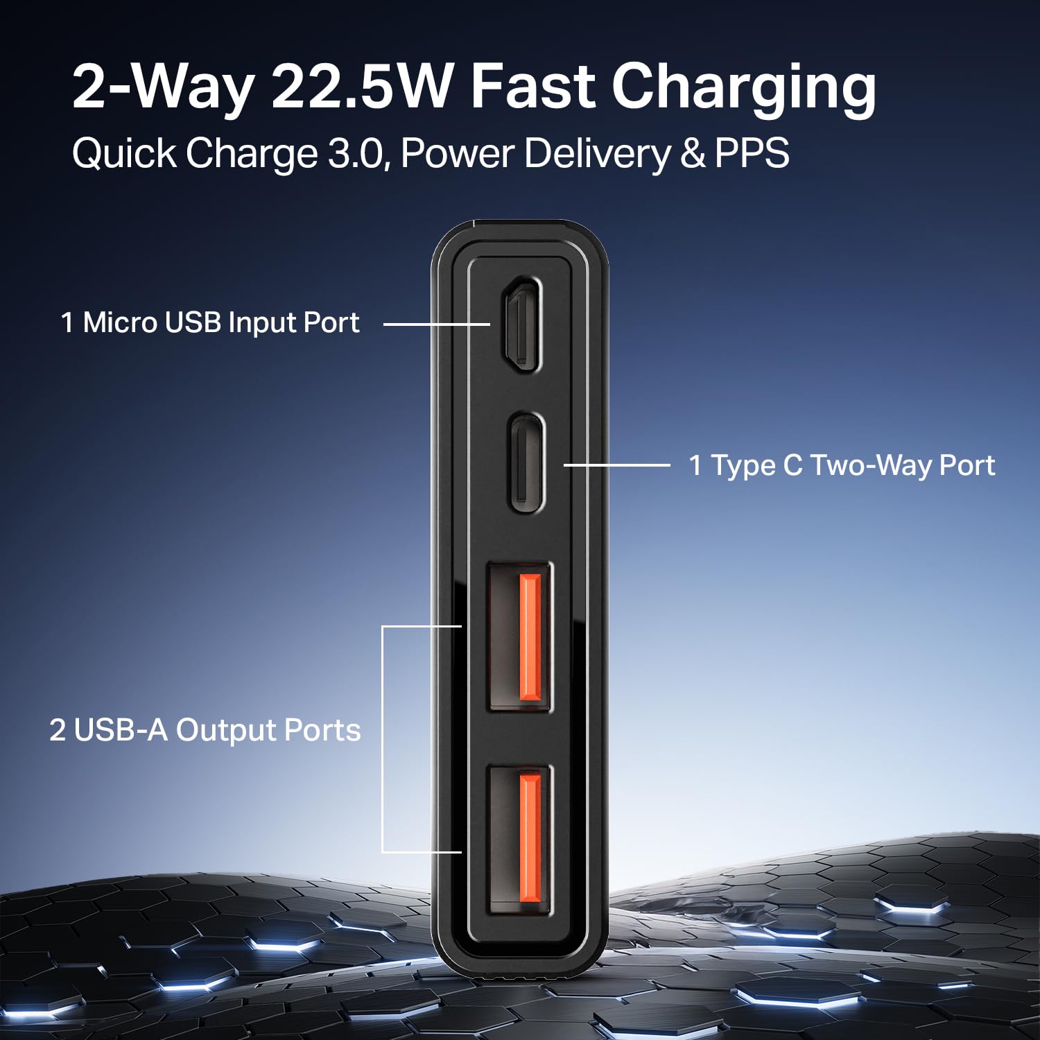 Boat Energyshroom PB300 10000 mAh 22.5W Fast Charging Power Bank - 1