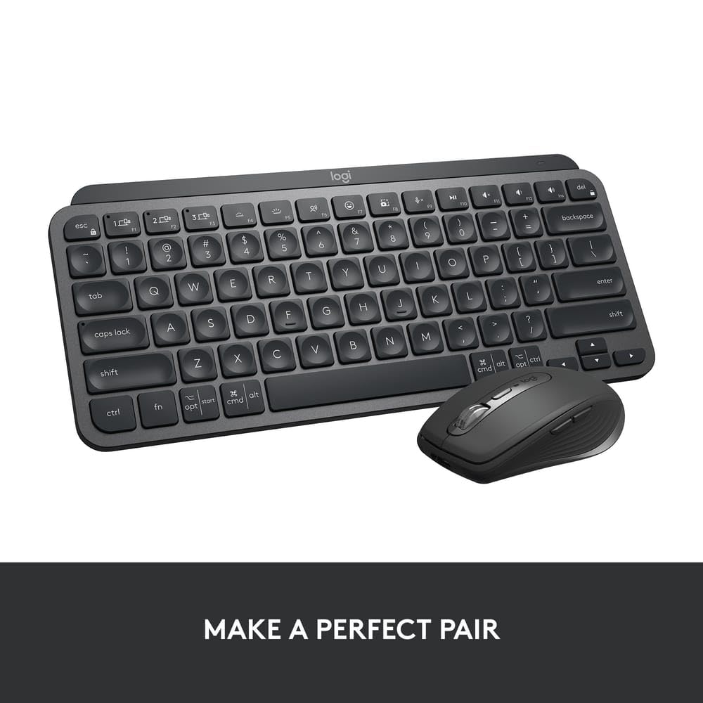 Logitech MX Keys Mini Minimalist Wireless Illuminated Keyboard, Compact, Bluetooth, Backlit Keys, USB-C, Tactile Typing, Compatible with Apple macOS, iPAd OS, Metal Build - 2
