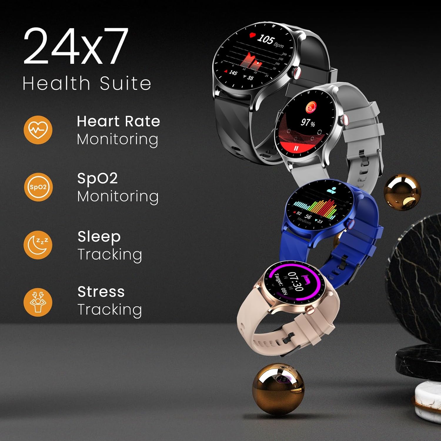 CELLECOR E2 Hype 1.50" (38.1mm) HD IPS Display Smart Watch, 500 Nits, 60Hz Refresh Rate, Bluetooth Calling - 2