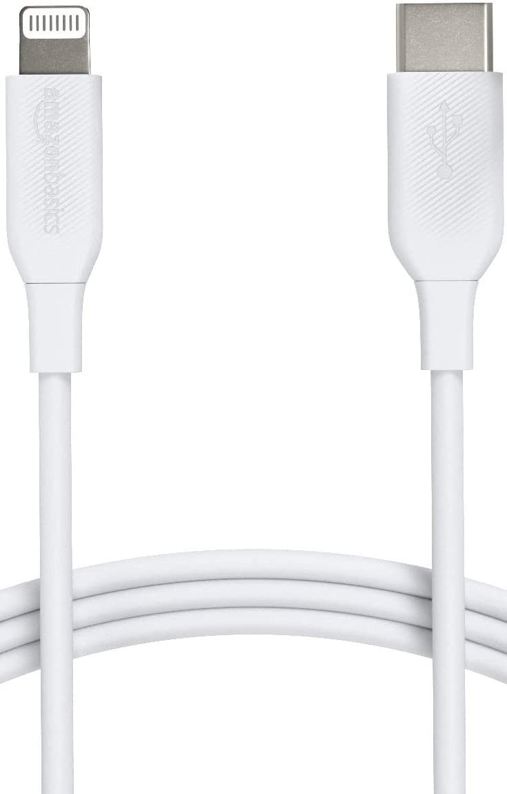 Amazon Basics T7 Usb-C To Lightning Cable Cord, Fast Charging Mfi Certified Charger For Smartphone, Apple Iphone 11/12, Ipad (3-Ft, White) Total - 0