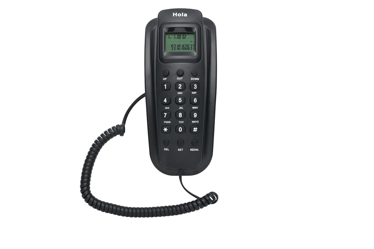 Hola TF 620 Slim Corded Caller ID Phone, wall/Desk Mount - 0