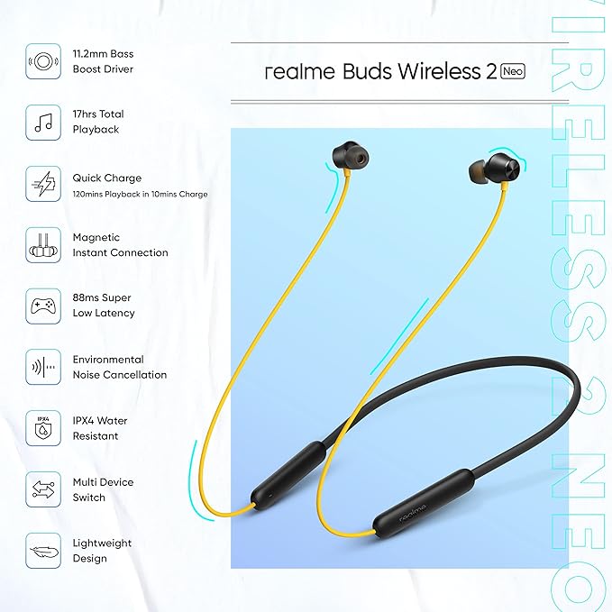 realme Buds Wireless 2 Neo Bluetooth in Ear Earphones with Mic - 1
