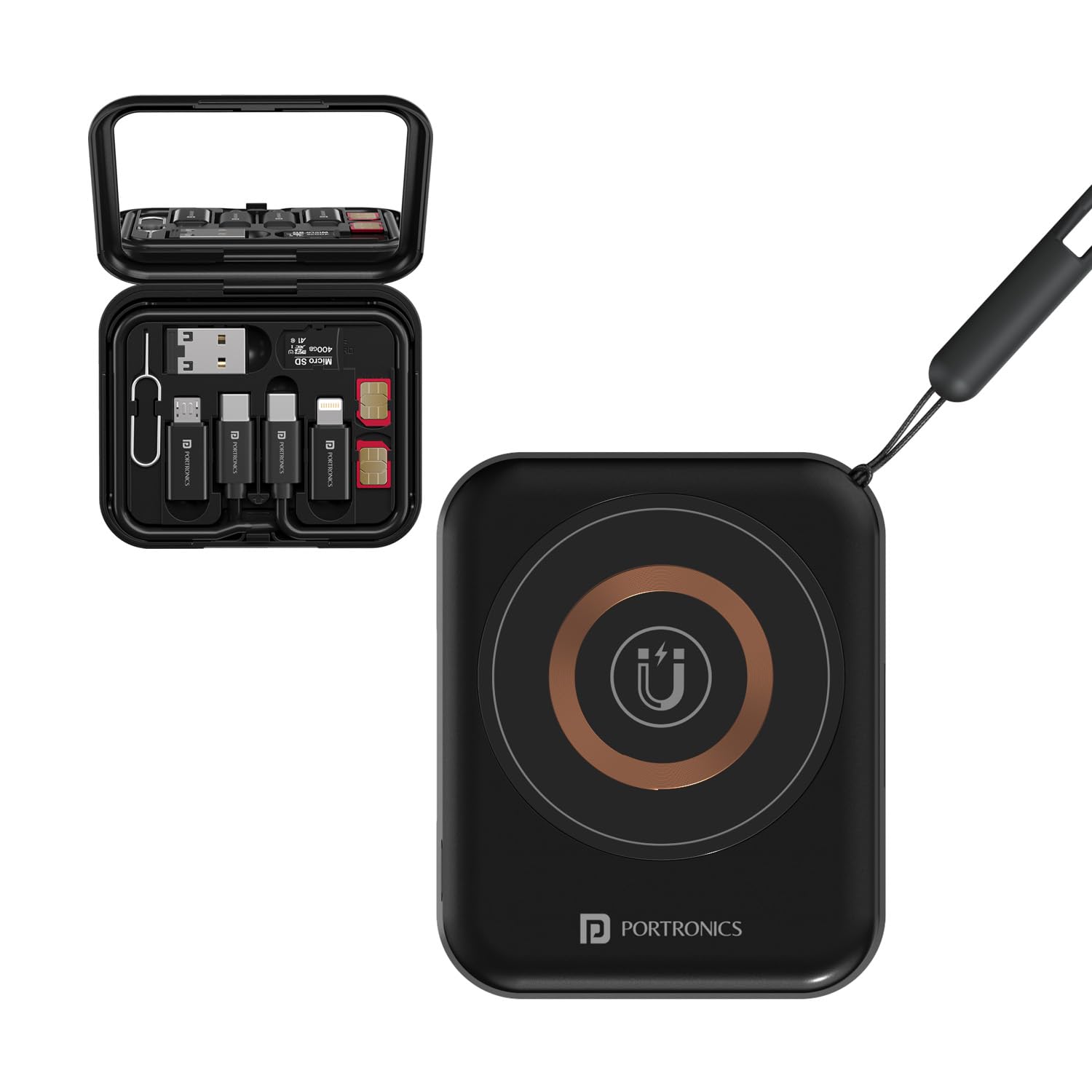 Portronics Smartpod 3 in 1 Wireless Charger with Multifunctional Cable & Cleaning Kit - 0
