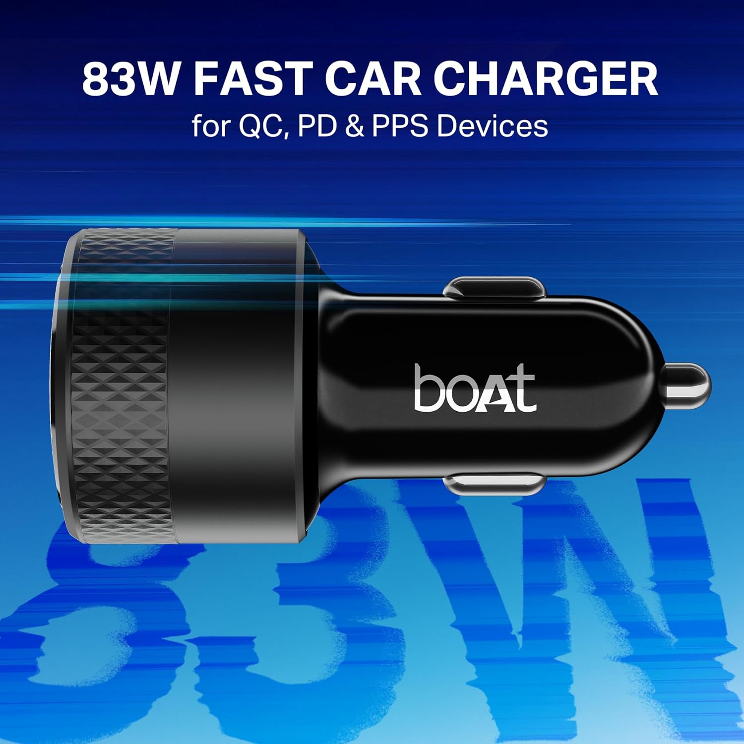 Boat 83W Car Charger, Dual Port Fast Charging - 1