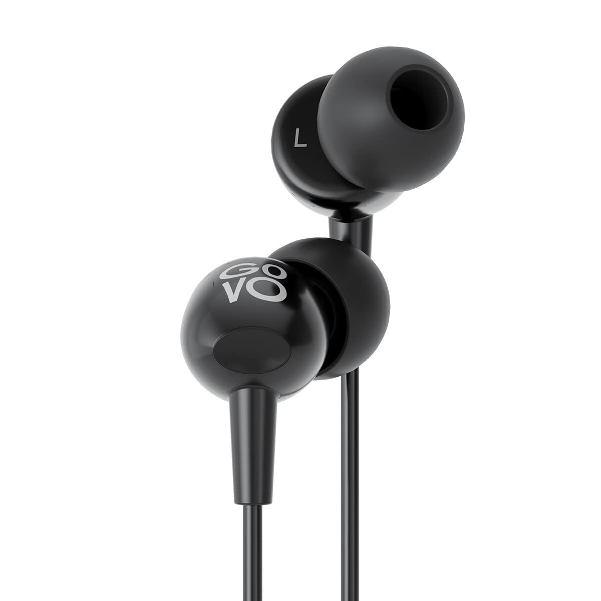 GOVO GOBASS 410 in Ear Wired Earphones with Mic, 3D Powerful Bass with XL Drivers, Passive Noise Cancellation (Platinum Black) Total - 0