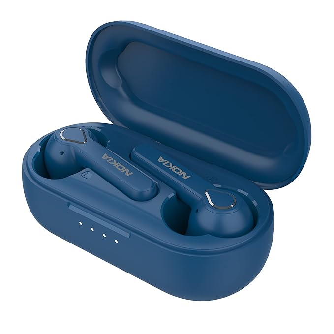 Nokia Lite Bluetooth Truly Wireless in Ear Earbuds with Mic Compatible, Enhanced Bass, Comfortable Fit,36 Hours Playback (Blue) Bh-205 - 0