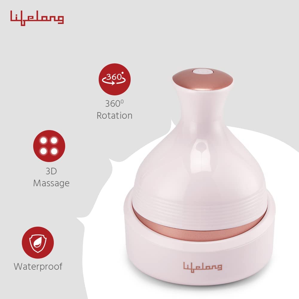 Lifelong Rechargeable Head, Scalp Full Body Pain Relief Massager, Electric Head Kneading Massager,4 Speed Modes - 3