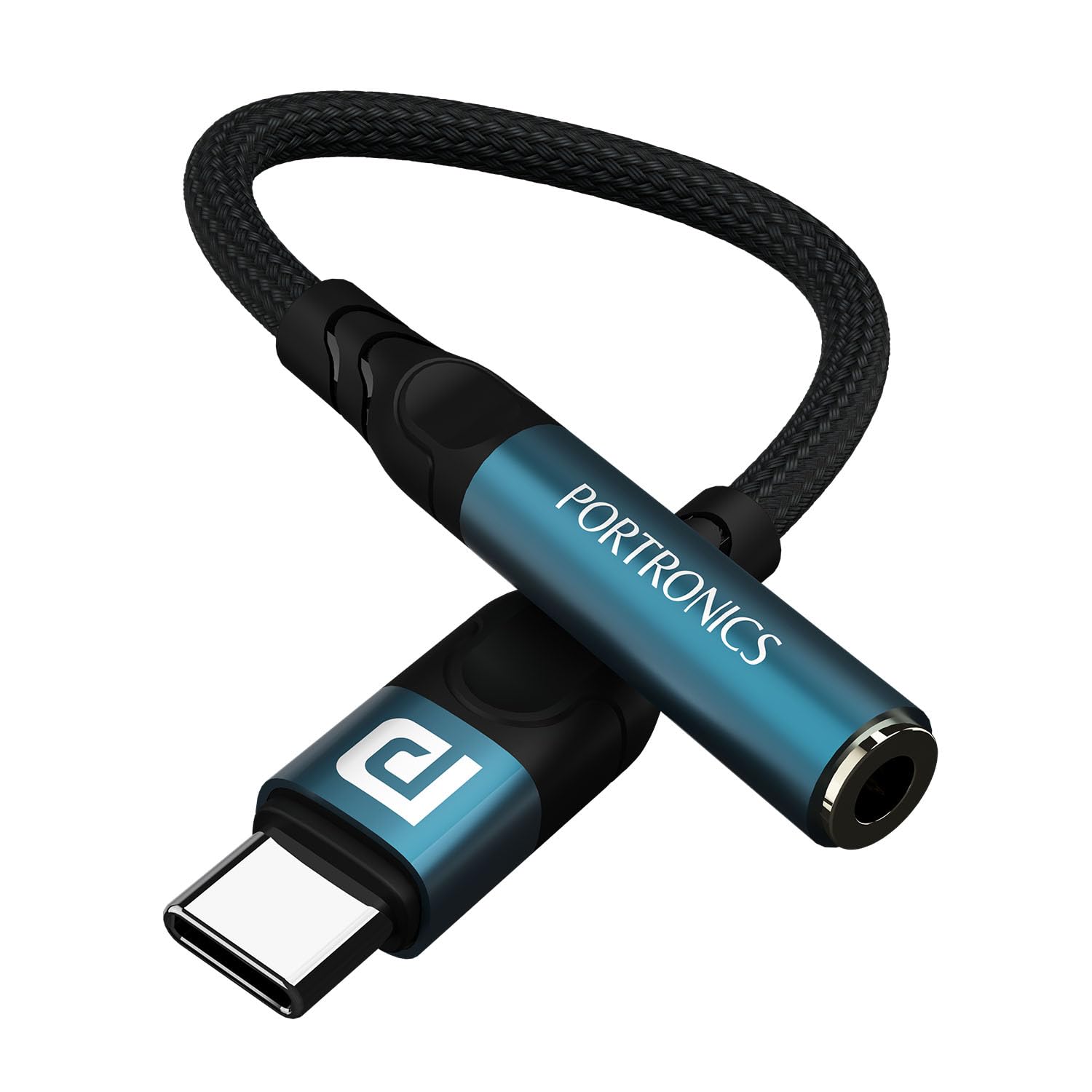Portronics iKonnect C Pro Type C to 3.5 mm Audio Jack Connector with DAC Headphone Converter Adapter - 0