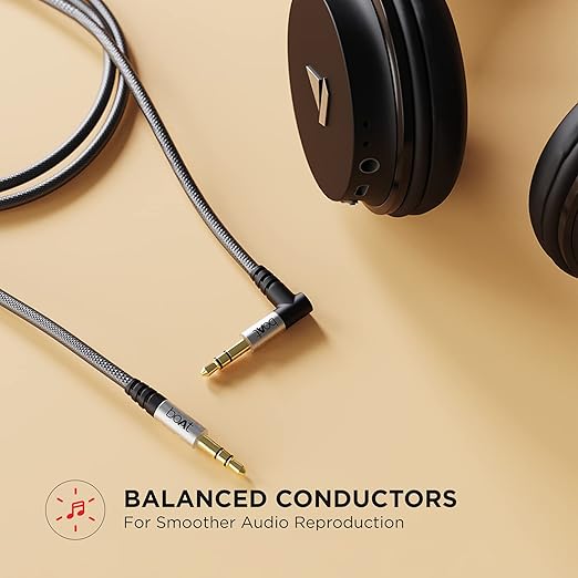 boAt Aux L500 with Gold Plated Tip, Premium Alloy Cover, Mesh Braiding, 1.5 m Tangle-Free 3.5 mm Cable(Silver) - 2