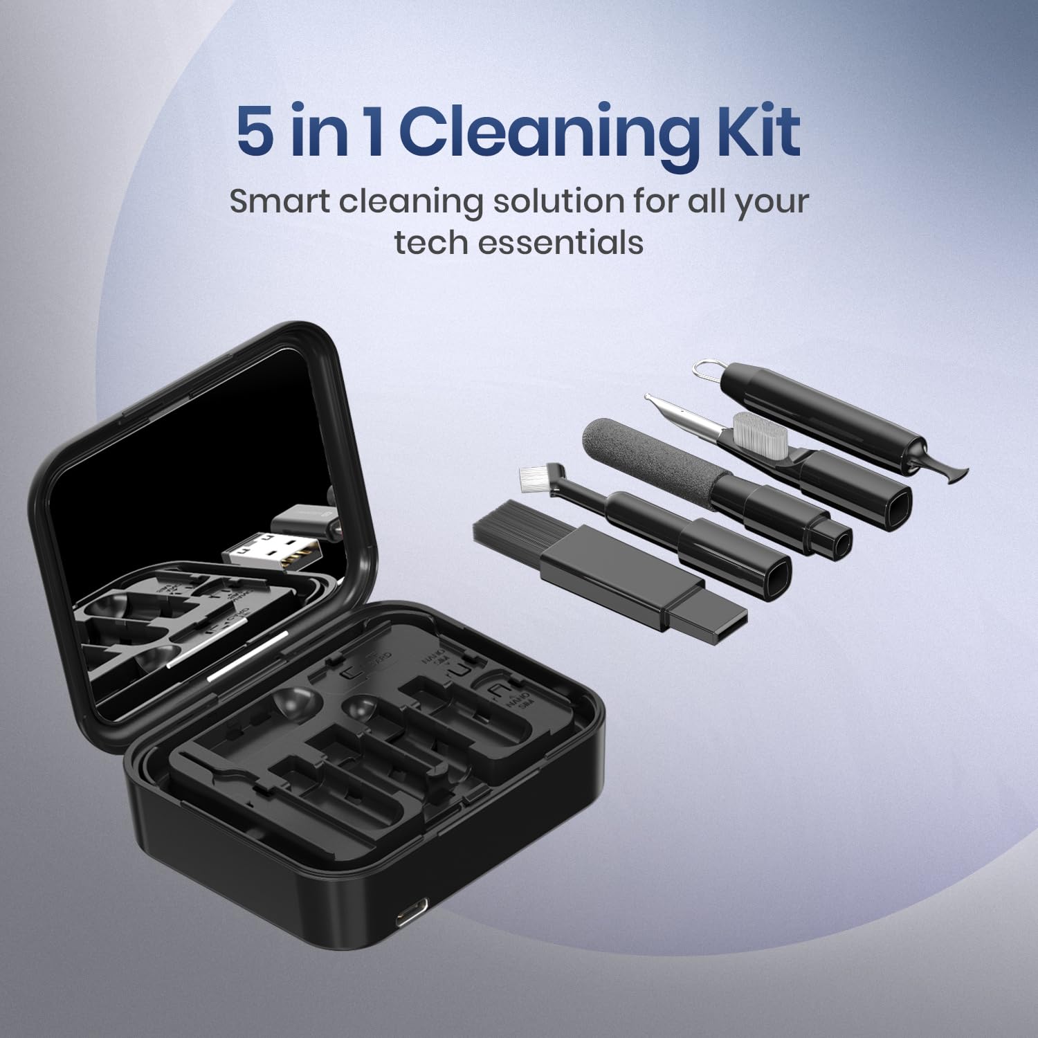 Portronics Smartpod 3 in 1 Wireless Charger with Multifunctional Cable & Cleaning Kit - 2