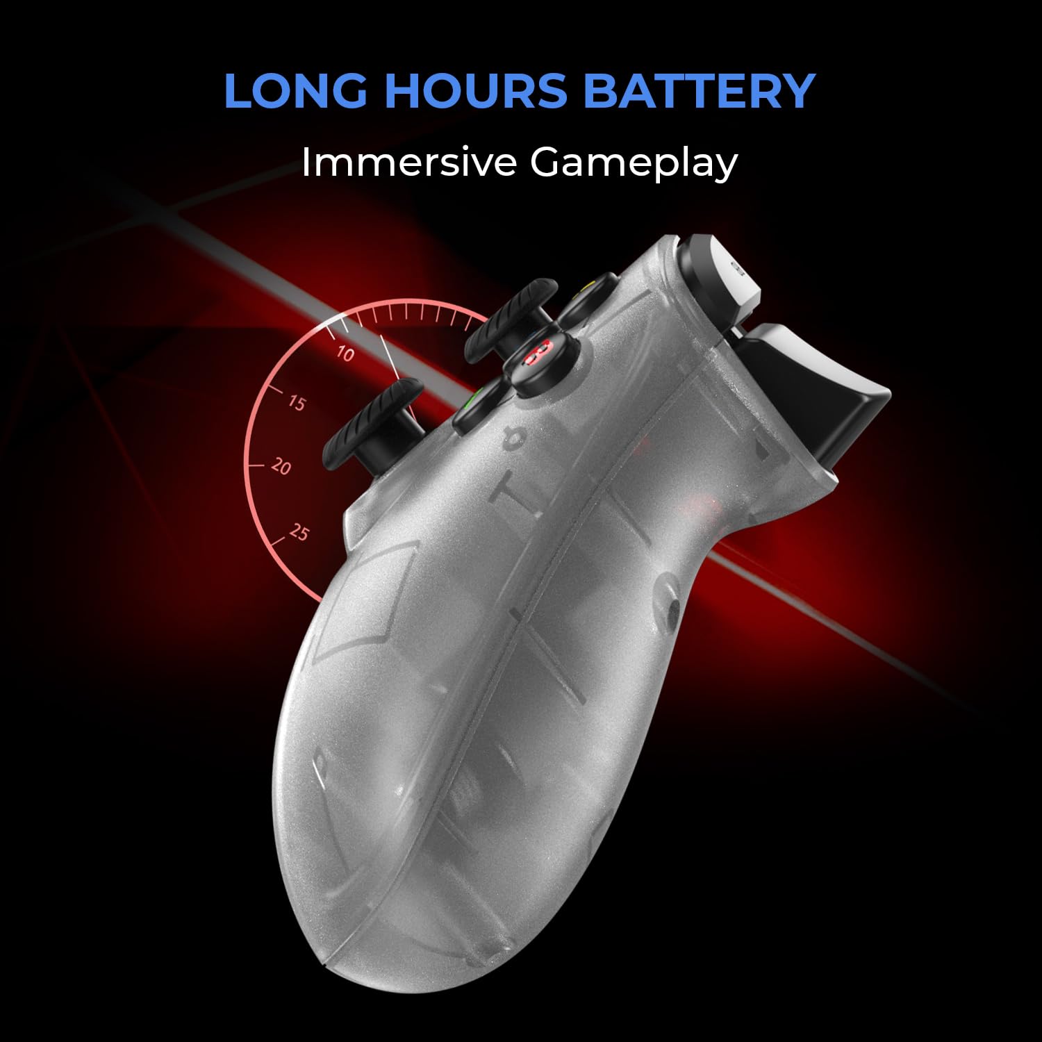 EvoFox Elite X Wireless Gamepad for PC with Dual Vibration Motors, 2 Macro Back Buttons, Low Latency - 3