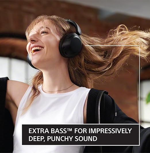Sony WH-XB910N Extra Bass Noise Cancelling Bluetooth Wireless Over Ear Headphones with Alexa Voice Control, Fast Pair, 30Hr Battery - Black - 3