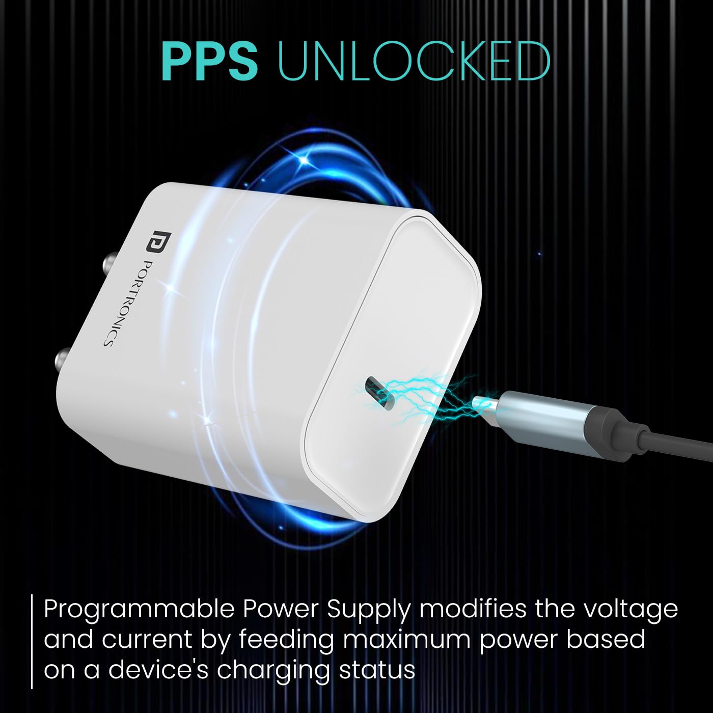 Portronics Adapto 25 25W Super Fast Type C PD Wall Charger - 1