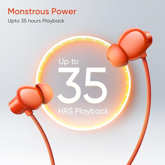 realme Buds Wireless 5 Lite in Ear Bluetooth Neckband with 12.4 mm Dynamic Bass Boost Driver,Upto 35 Hours Playback - 1