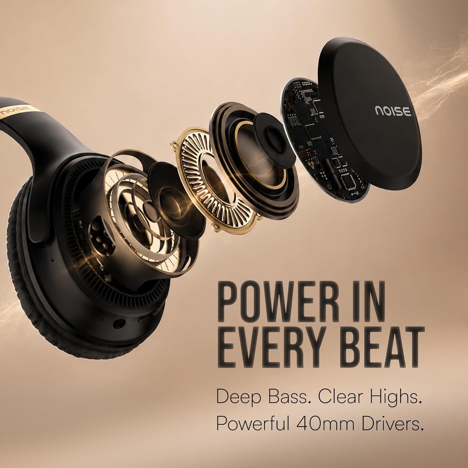 Noise Airwave Max 3 Bluetooth On Ear Headphones with 70H Playtime, 40mm Driver, Low Latency - 3