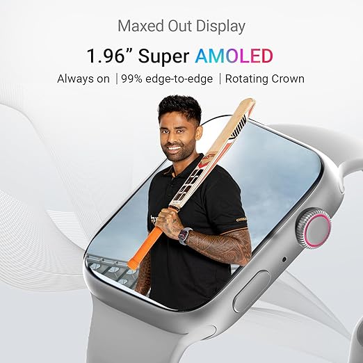 CrossBeats Ignite S5 1.96" with 368x448 Pixels BT Calling 100+ Sports Mode 500+ Watch Faces Smartwatch - 1