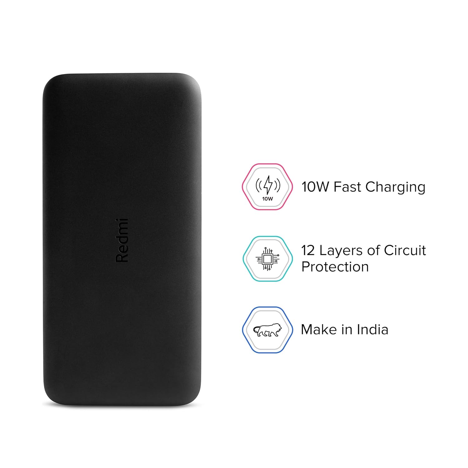 Redmi 10000mAh Fast Charging Slim Lithium Polymer Power Bank (10W Fast Charging, Dual Ports) - 1