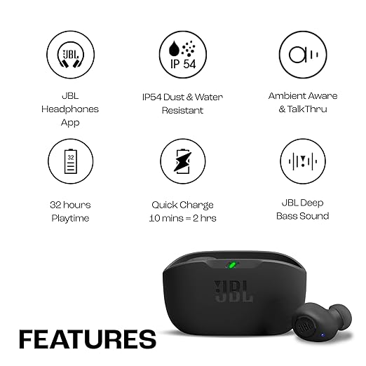 JBL Wave Buds in-Ear Wireless Earbuds (TWS) with Mic,App for Customized Extra Bass Eq - 2