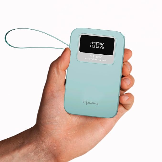 Lifelong AMPCHARGE 20000 mAh 22.5 W Compact Pocket Size Power Bank with 4 Input/Output Port - 0