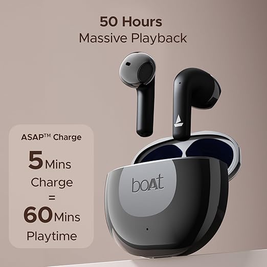 Boat Airdopes 125 TWS Earbuds with 50 hrs Playtime,Quad Mics with ENx - 1