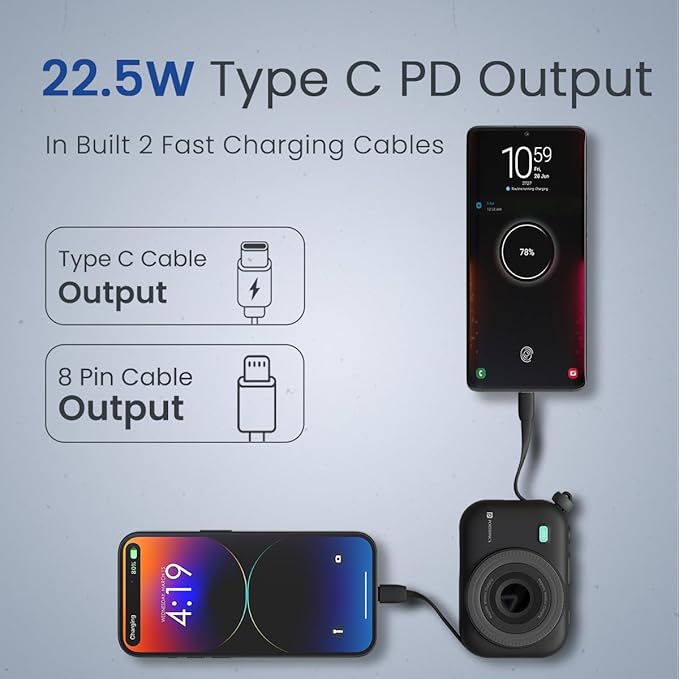 Portronics Power Shutter 10000mAh 15W Magnetic Wireless Fast Charging Powerbank - 1