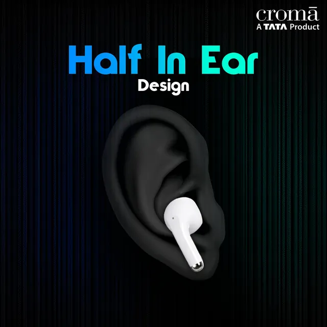 Croma IN 101 TWS Earbuds with Passive Noise Cancellation IPX4 Water Resistant, 28 Hours Playback - 2