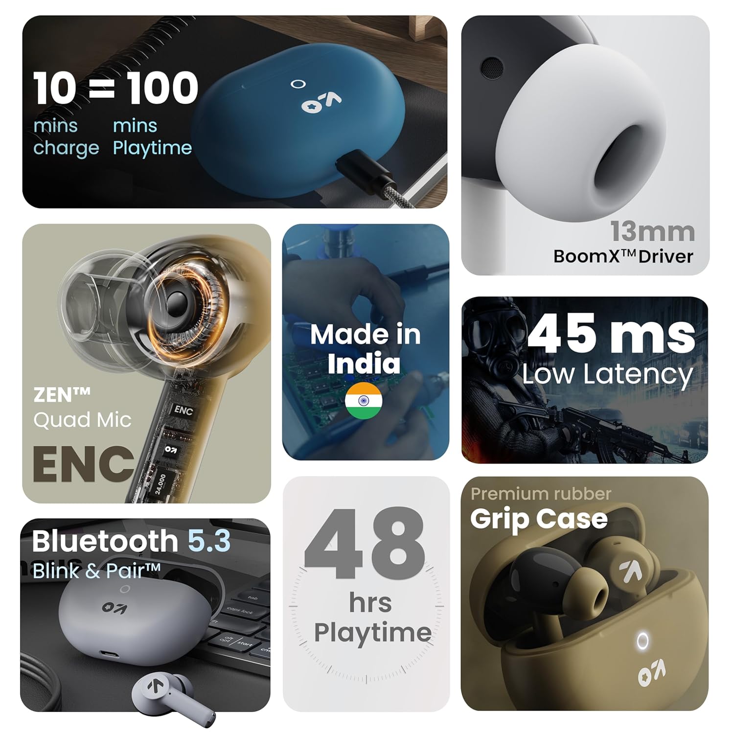 GOBOULT K40 True Wireless in Ear Earbuds with 48H Playtime, Clear Calling 4 Mics, 45ms Low Latency GamingGOBOULT K40 True Wireless in Ear Earbuds with 48H Playtime, Clear Calling 4 Mics, 45ms Low Latency Gaming - 1