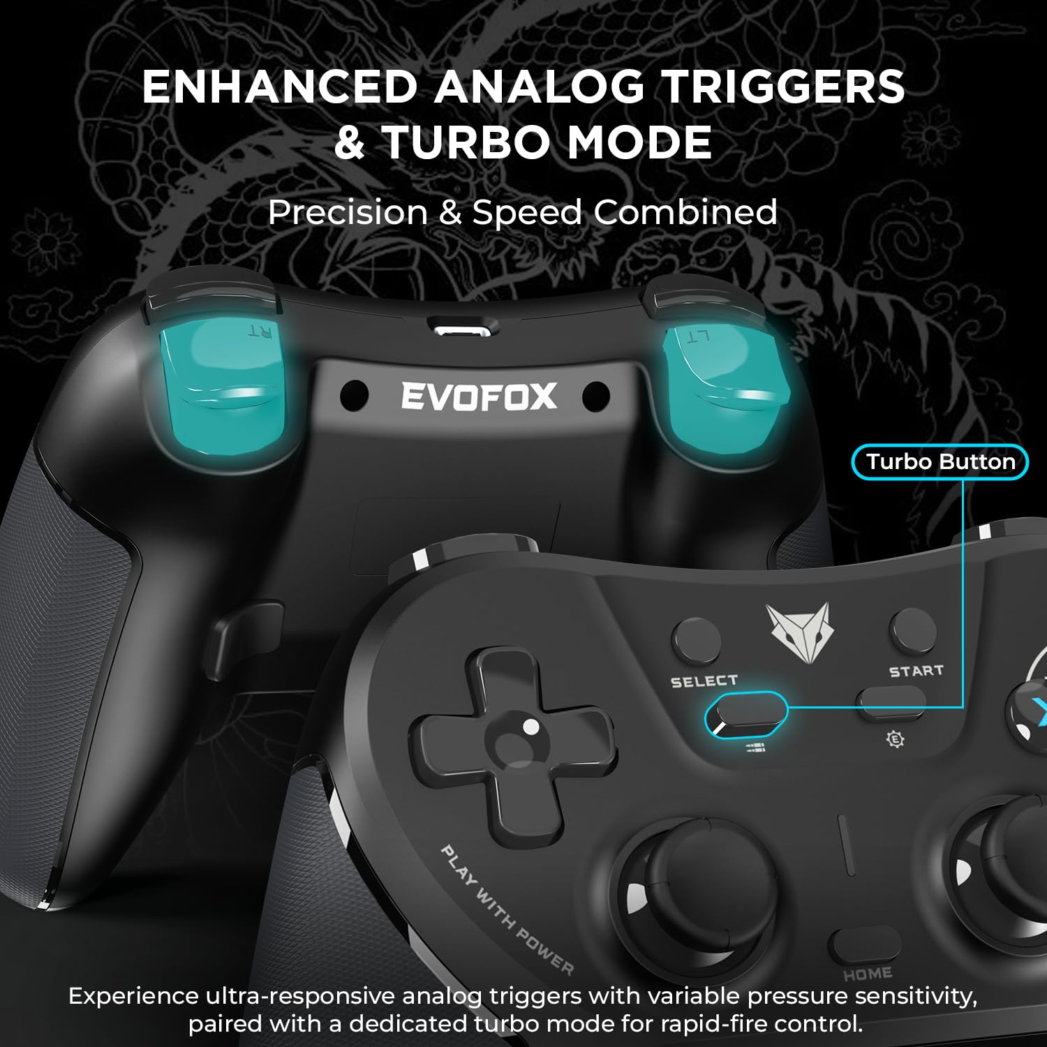EvoFox One S Universal 3-Mode Wireless Gaming Controller, HallSense™ Precision Joysticks, Bluetooth 5.0 - 3