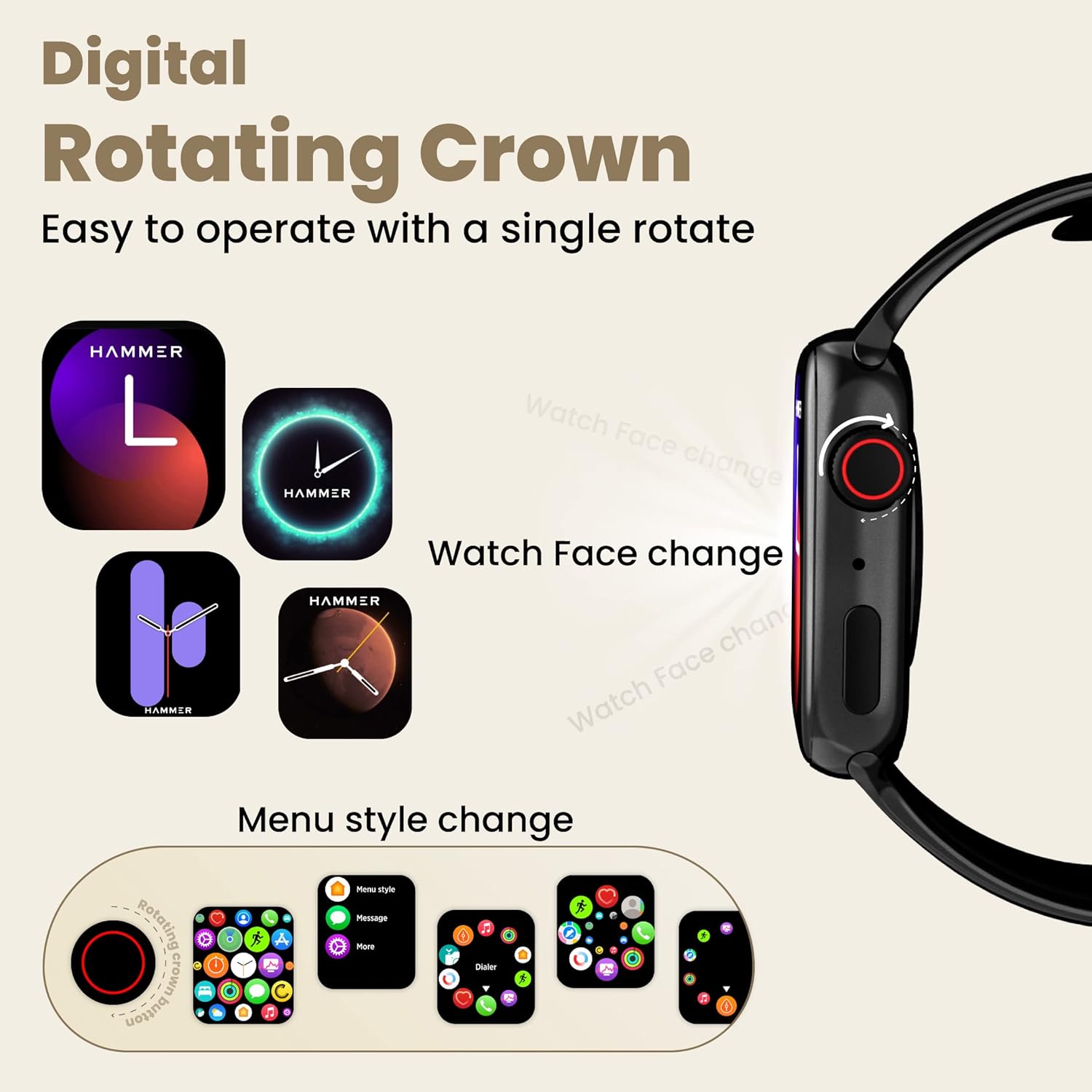 HAMMER Ace 3.0 Bluetooth Calling Smart Watch - 2