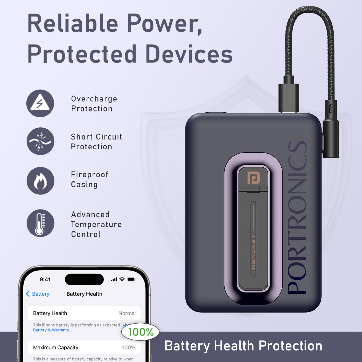 Portronics Revvo 15W Magsafe Wireless Powerbank 10000mAh Fast Charging Powerbank - 2