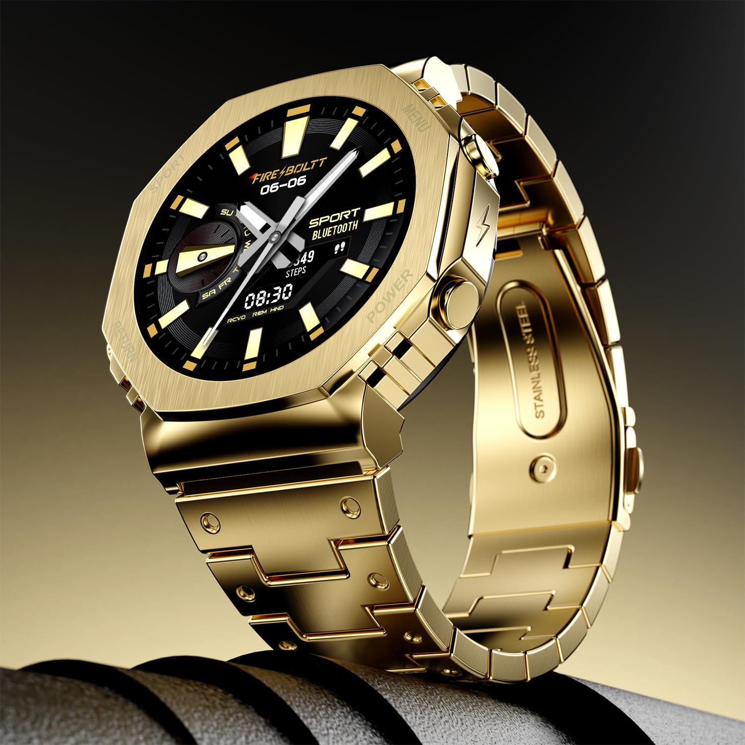 Fire Boltt Obsidia  AMOLED Display, Stainless Steel Design, Resolution, Bluetooth Calling - 0