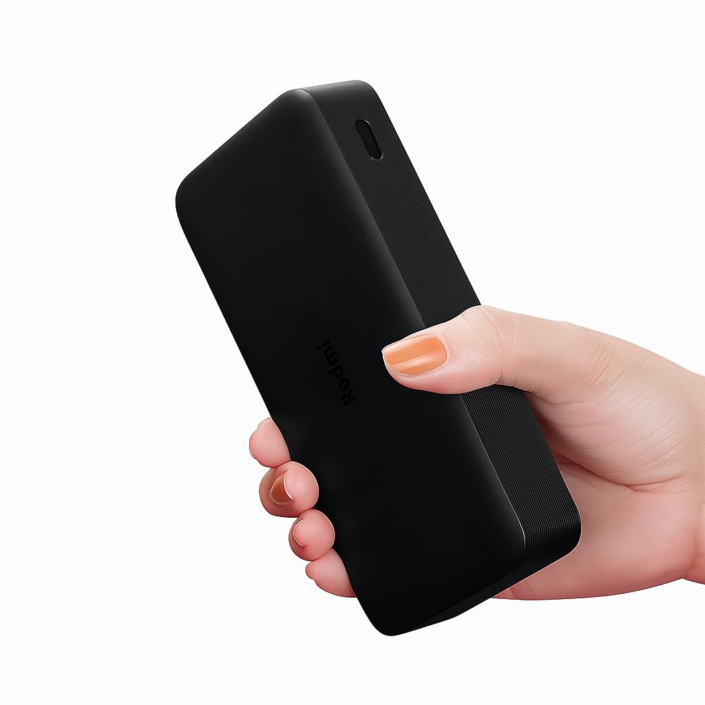 Redmi 20000mAh Lithium Polymer Power Bank, USB Type C and Micro USB Ports, 18W Fast Charging, Low Power Mode - 0