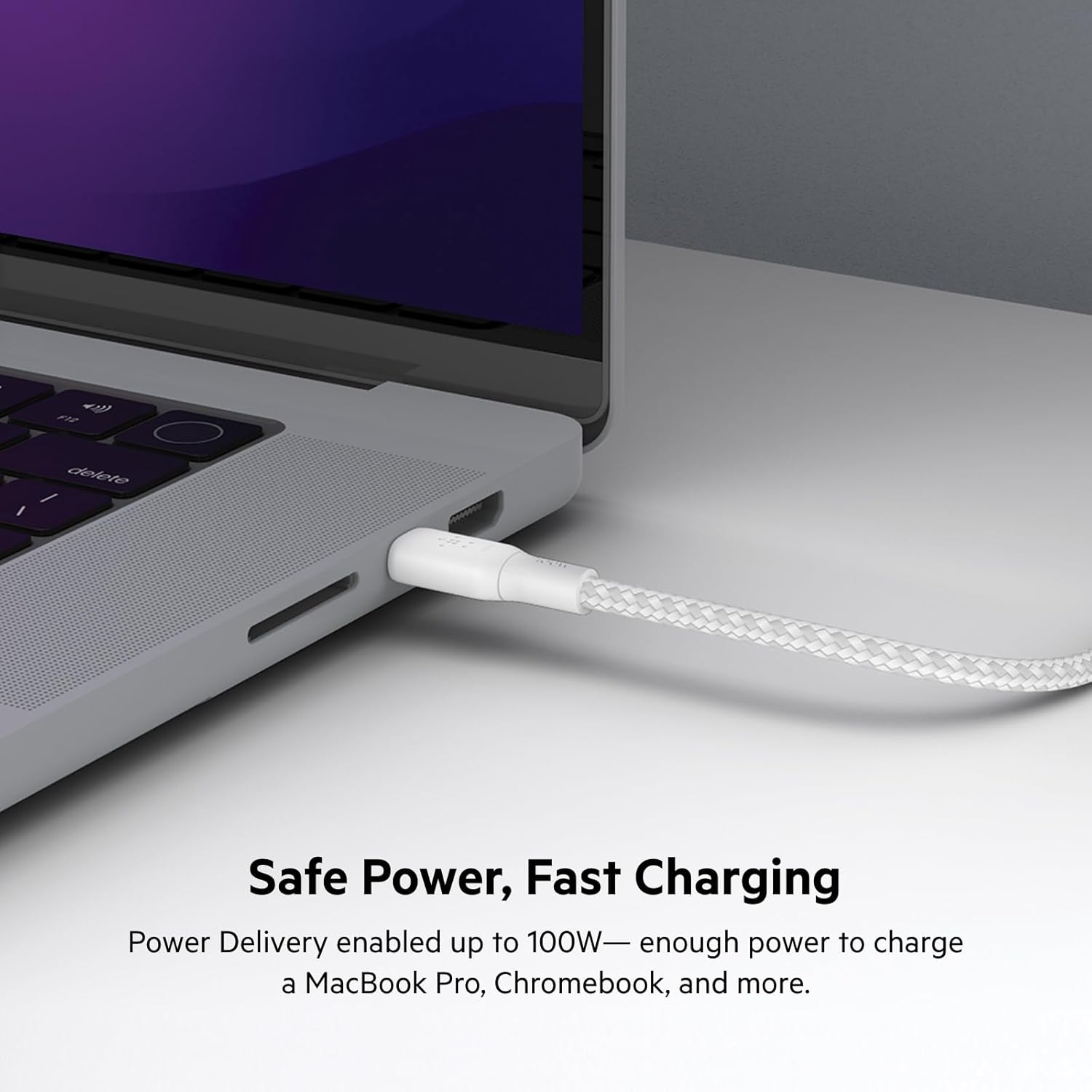 Belkin USB-C to USB-C Braided 6.6 feet (2 meters) 100W PD, Fast Charge and Sync Type C Cable - 1