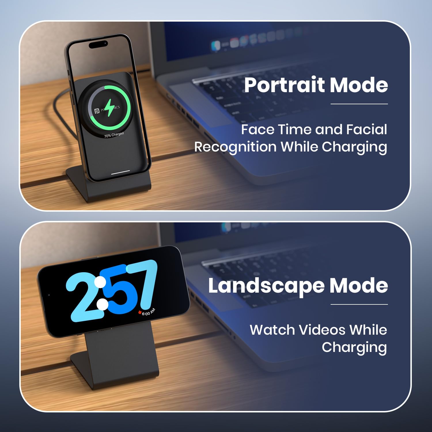 Portronics Flux 2 15W Qi2 Certified Fast Charging Wireless Charger, MagSafe Compatible - 2
