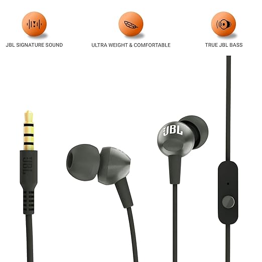 JBL C200SI - Premium in Ear Wired Earphones with MicPremium in Ear Wired Earphones with MicPremium in Ear Wired Earphones with Mic - 1