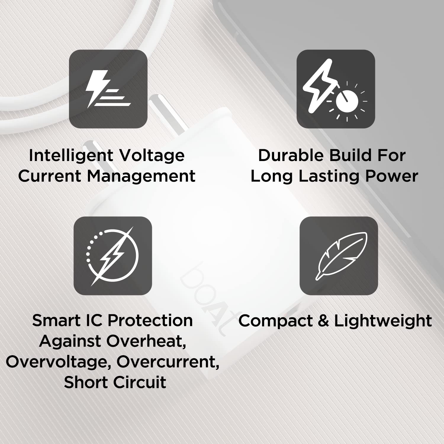 Boat WCDV 22.5W Dual Port Fast Charger, Overheat/Overcharge Protection, Auto Detection - 1