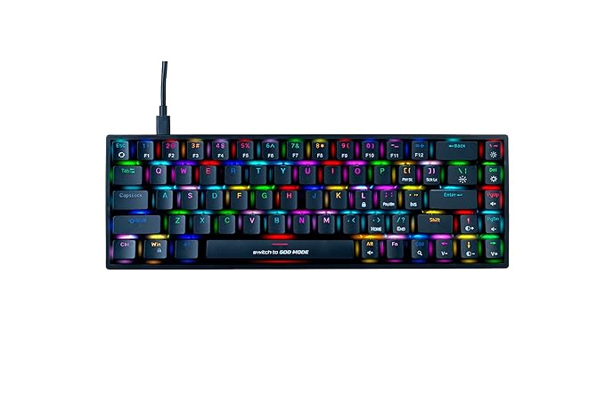 Cosmic Byte CB-GK-23 Artemis 68Key Per Key RGB Wired Mechanical Keyboard with Outemu Blue Switches and Software - 0