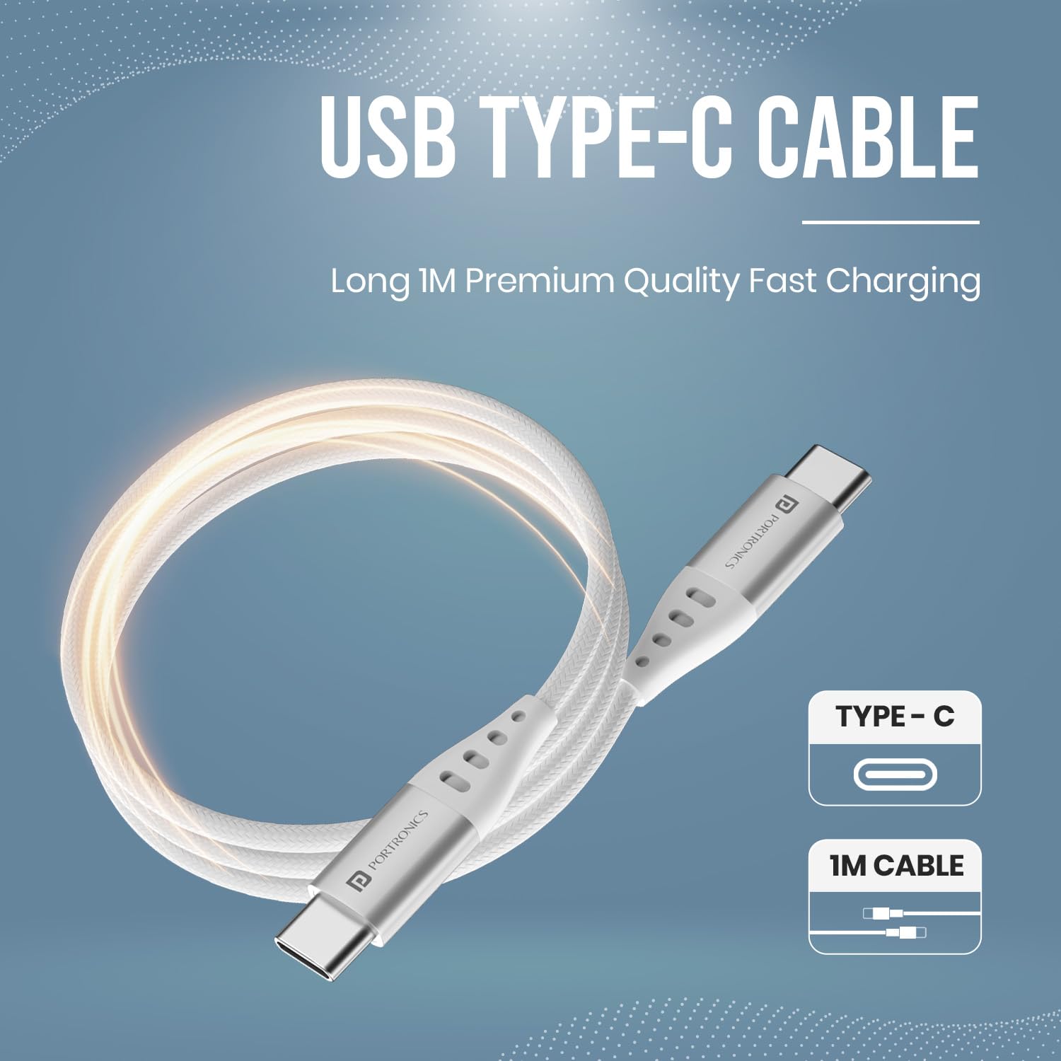 Portronics Adapto 25 Pro 25W Fast Charging Type C Adapter with Type C Charging Cable - 2