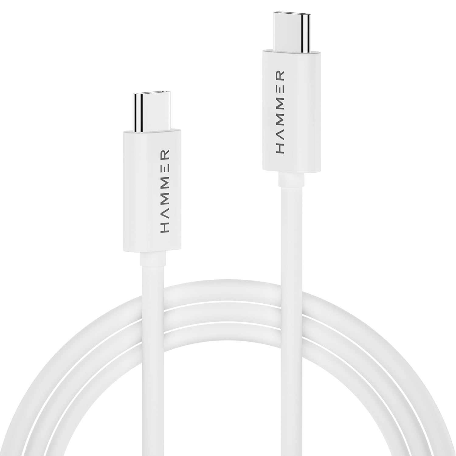 HAMMER 1.5M Type C to Type C 5A (100W) PD Fast Charging Cable with EMK Chip, Rapid Data - 0