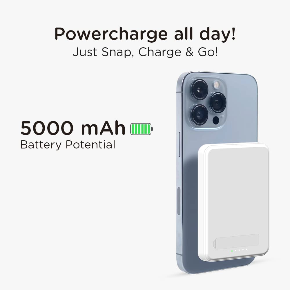 Qubo MagZap X1 Power Bank from Hero Group 5000mAh Magnetic Magsafe Wireless, 15W Wireless - 0