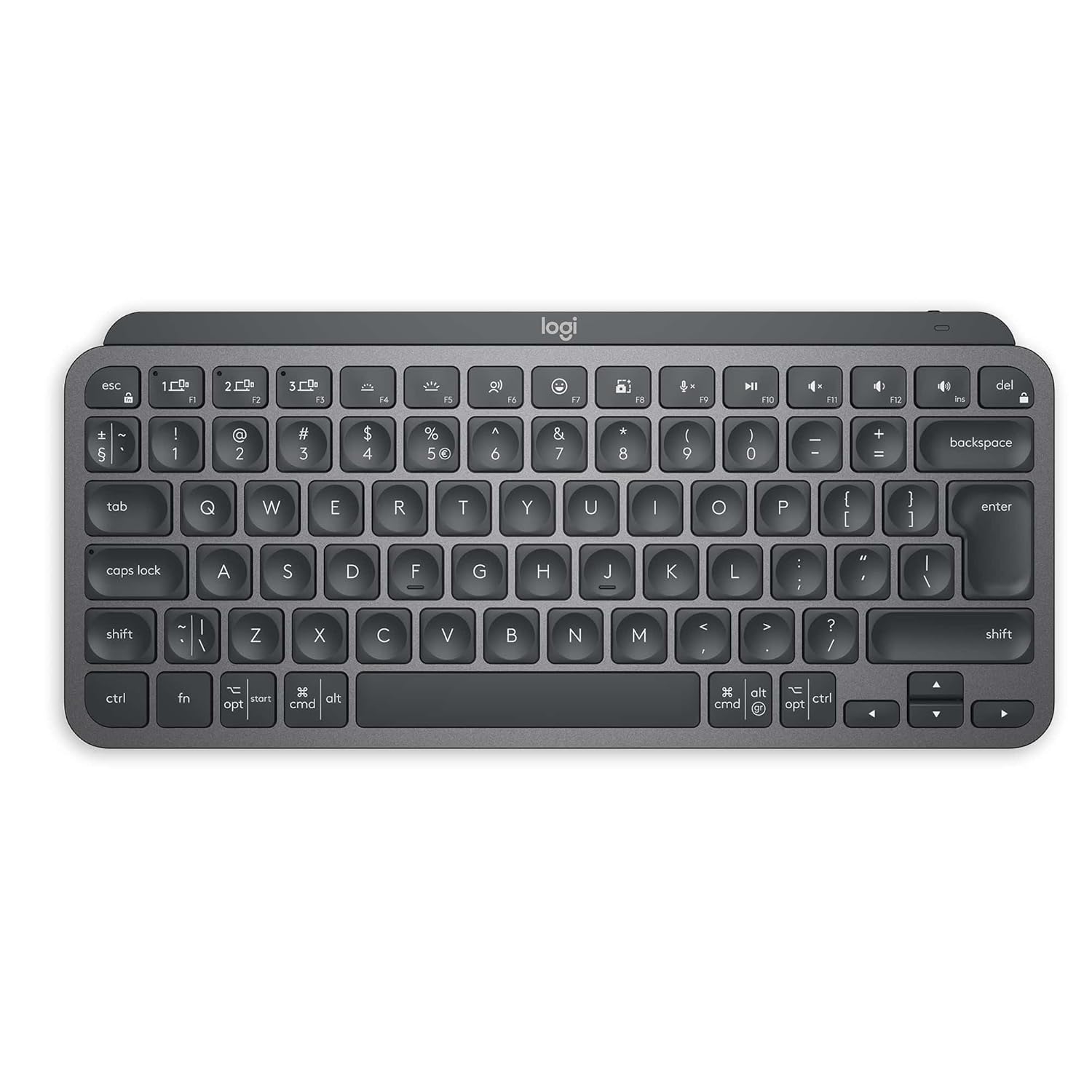 Logitech MX Keys Mini Minimalist Wireless Illuminated Keyboard, Compact, Bluetooth, Backlit Keys, USB-C, Tactile Typing, Compatible with Apple macOS, iPAd OS, Metal Build - 0