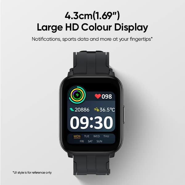 realme TechLife Watch S100 1.69 HD Display with Temperature Sensor Smartwatch - 1