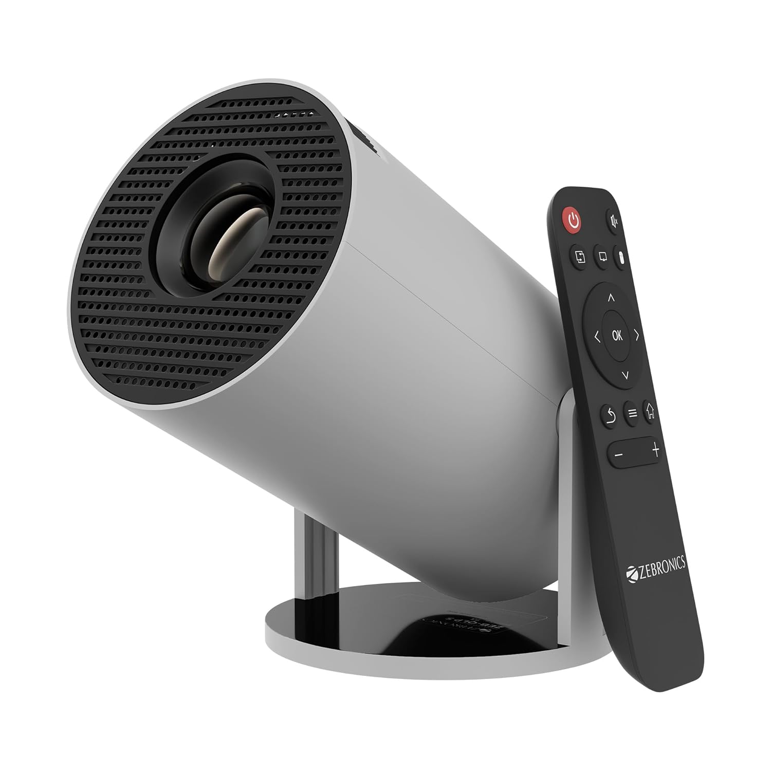 Zebronics PixaPlay 73 Android Smart Projector, 720p Native, Support 4K, OTT Apps 200° Rotatable, 3700 Lumens, Auto Keystone, Miracast, 130" Screen, WiFi|BT - 0